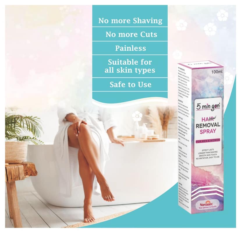 5 Min Gon Hair Removal Spray For Men & Women - Smooth Skin Touch-No Irritation (Pack Of 1) Spray view 4