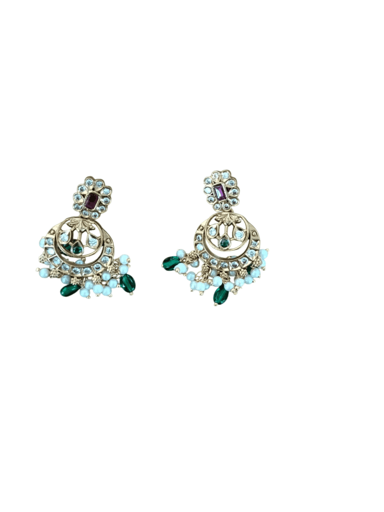 Exquisite Gold-Plated Kundan and Pearl Necklace Set with Green Stones view 3