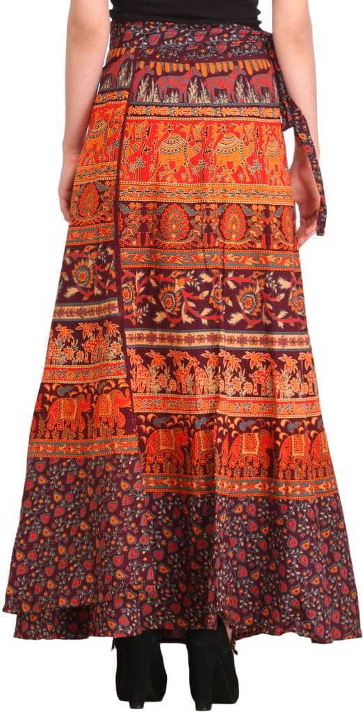 Fudge Wrap-Around Long Skirt from Pilkhuwa with Printed Animals view 5