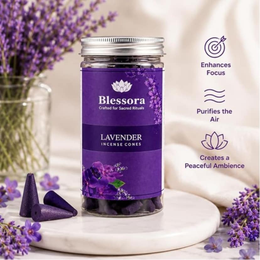Blessora Lavender Dhoop Cones 35 Cones view 5