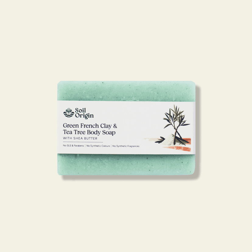 Green French Clay & Tea Tree Body Soap With Shea Butter - 100 Gm (pack of 2)
