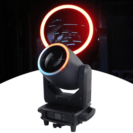 SPARKWORLD 80W RGBW LED Beam Moving Head Light 2 Narrow Beam, DMX512, Gobo & Strobe | Colour: Black view 2