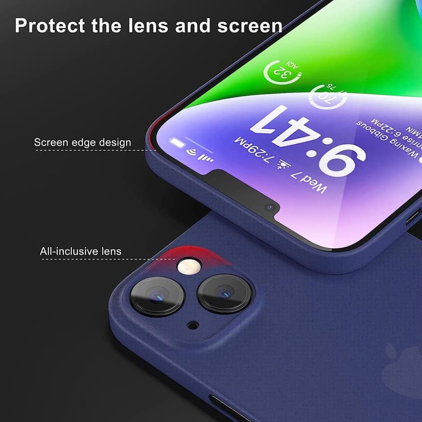 Memumi Ultra Slim 0.3mm Back Cover Case for Apple iPhone 14 Plus - Blue view 3