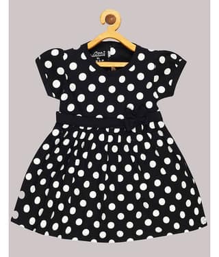 Babeezworld Cotton Frock For Girls ( Pack of 1 , Black )