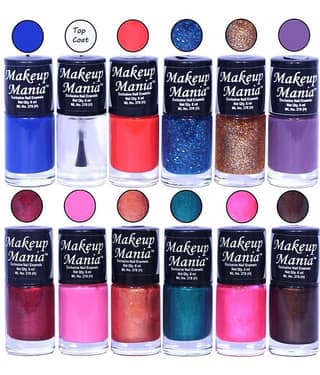 Makeup Mania Nail Polish Set of 12 Pcs, Nail Paint of 6ml each x 12 Pcs, MultiColor Combo Set No.100