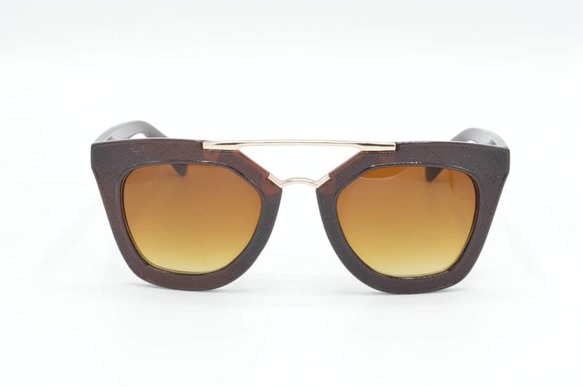 Hrinkar Unisex Rectangular Sunglasses Golden & White Frame, Brown & Grey Lens (Medium) - Pack of 2 view 2