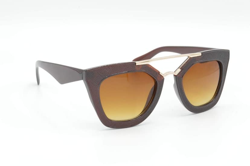 Hrinkar Unisex Rectangular Sunglasses Golden & White Frame, Brown & Grey Lens (Medium) - Pack of 2 view 6