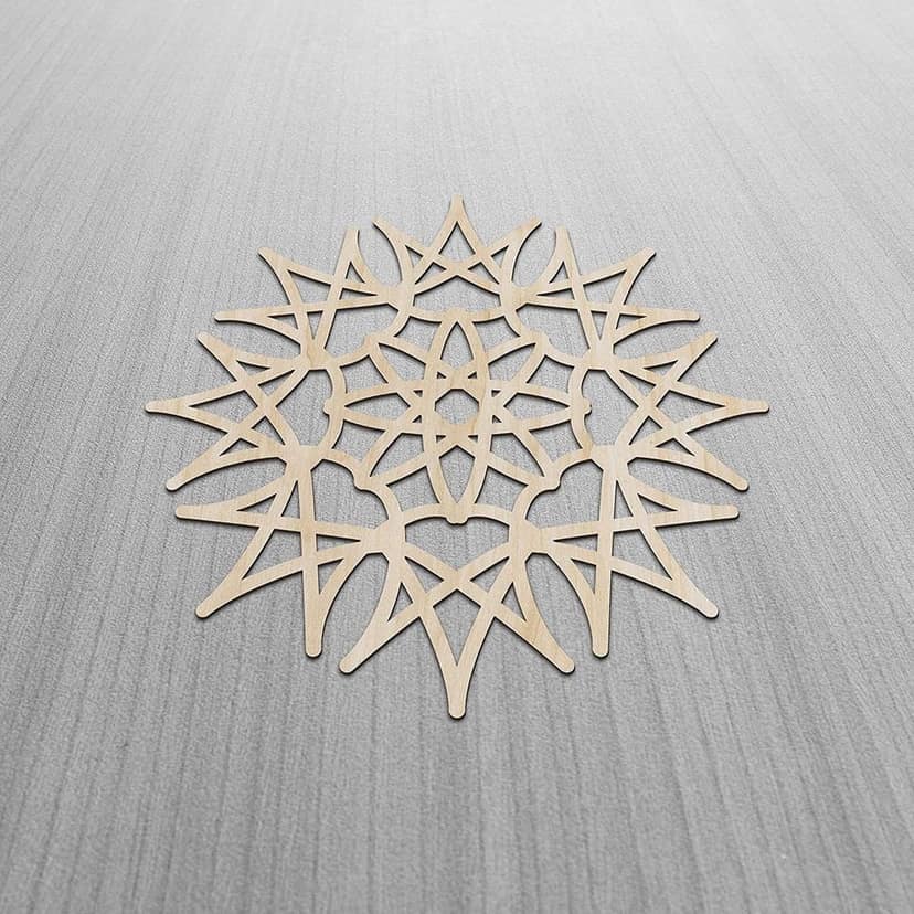 Haoser Mandala Wooden Wall Art, Whirl Look Lattice Abstarct Geometric, Birch Wood Plywood Rustic Wall Art Accent for Hallway Bedroom Living Room Cafes and Offices (Mandala Design-26_30CM) view 2