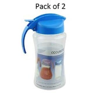 Plastic Jet Cooking Oil Dispenser/Container (1000 Ml, Multicolour) Set of 2 Pieces