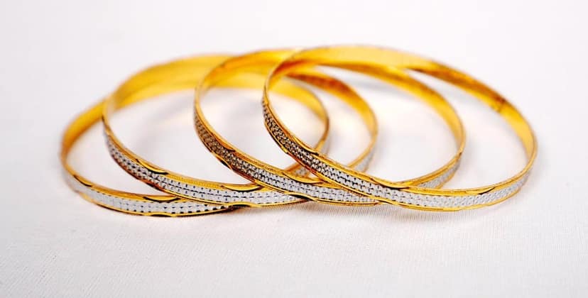 Gold and Silver Bangle Set view 2