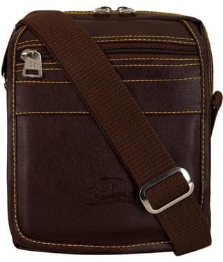 Leather World - Navy Blue Solid Messenger Bags