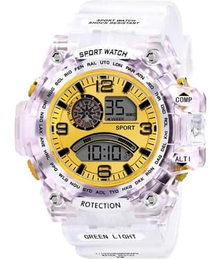 Hala Abx1017 Transparent Strap Gold Dial Boy's Watch