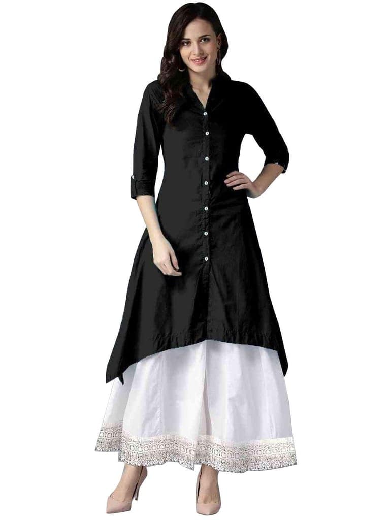 Buy & Try Women's Rayon Kurti Set | Rayon Kurit Palazzo Set | Kurti with Palazzo | Triangle Kurtis. view 6