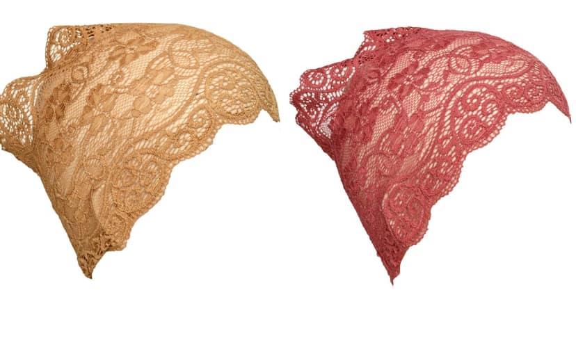 Girls and Womens Hijab Cap Hijab Headband, Under Hijab Scarf Copper Brown and Light Maroon Naqab Head Scarf (2 pcs) view 2