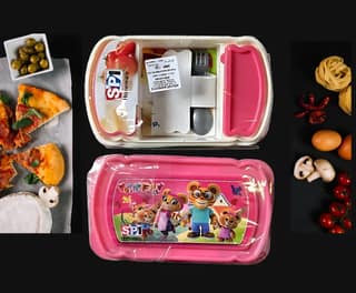 Robo Kids Big Lunch Box For School Kids – Cartoon Theme Lunch Box With Spoon