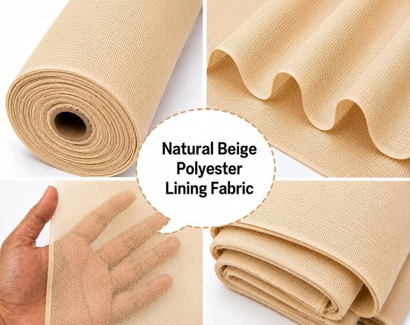 Natural Beige Polyester Lining Fabric (Chhota Panna), Beige Polyester Lining Fabric (Chhota Panna), Light Beige Polyester Lining (Chhota Panna), Natural Beige Lining Fabric (Chhota Panna), Polyester Inner Lining Fabric (Chhota Panna)