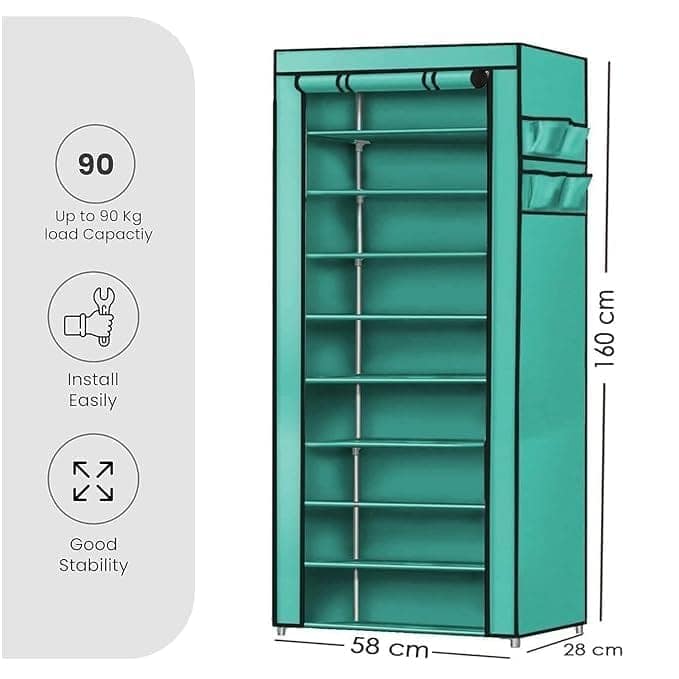 6-Tier Portable Shoe Rack Organizer | Multi-Layer Fabric & Metal Stand for Home Storage view 2
