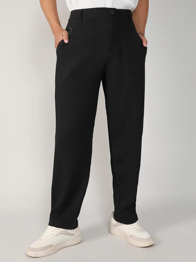 Textured Graph Check Trousers view 2