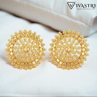 Vivastri Latest Fancy Alloy Gold Plated Stud Earrings for Women & Girls [VIVA2284ERG]