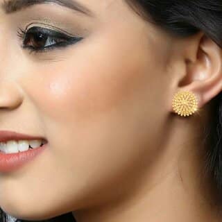 Vivastri Latest Fancy Alloy Gold Plated Stud Earrings for Women & Girls [VIVA2284ERG] view 2
