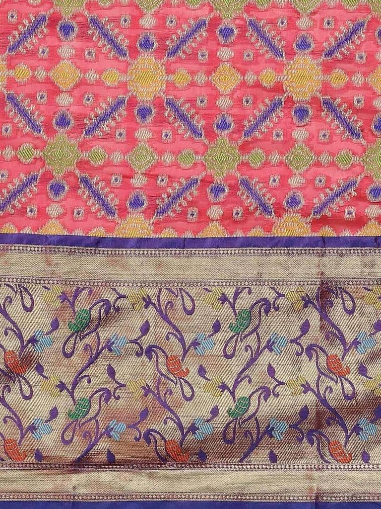 Women's Ikkat Designer Silk Saree With Unstiched Blouse Piece view 6