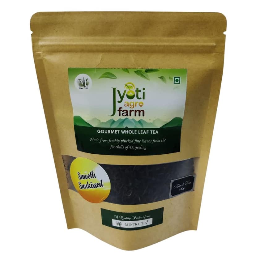 Premium English Orthodox Black Tea from the foothills of Darjeeling | Smooth Sunkissed | Jyoti Agro Farm (100g) | 75 to 100 cups approx | First Flush | Gourmet Whole Leaf Tea by MINTRI TEA