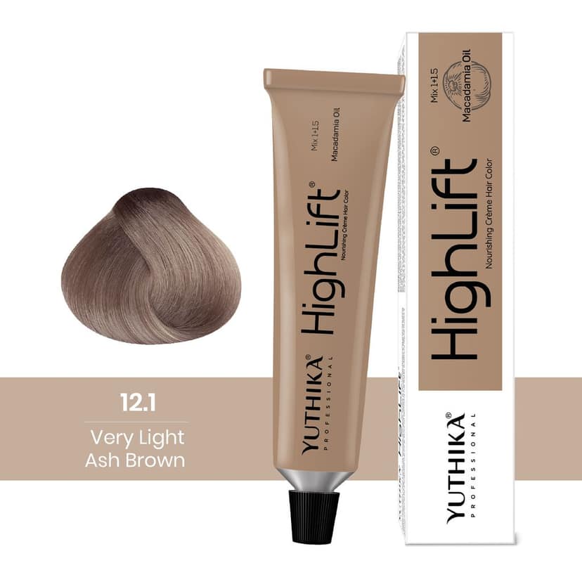 Yuthika Professional High Lift Creme Hair Colour 12.1 Very Light Ash Brown 50g, Permanent Hair Color for Women & Men view 3
