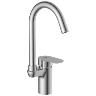 SL-2642 Single Lever Basin Mixer With Swinging Spout With Braided Hoses (Table Mounted Model)