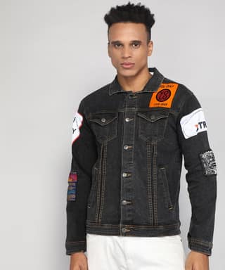 FTX Men Printed Denim Jacket