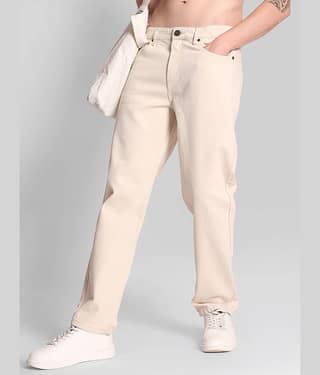 Bene Kleed Straight Solid Men's Jeans ( Off-White )