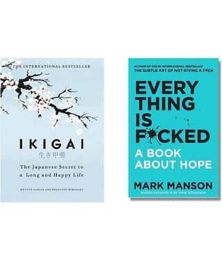 ( Combo Of Pack ) Ikigai The Japanese secret to a long and happy life & Everything Is Fcked A Book About Hope - English , Paperback , Book By - ( Hector Garcia , Mark Manson , ) - 2023
