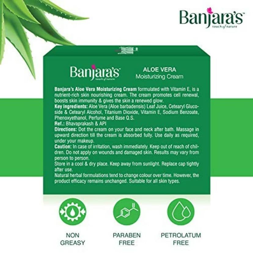 Banjara's Moisturizing Cream Alovera 100G view 5