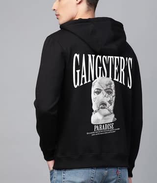 SCOTT FINCHER Men's Gangster's Paradise Hip Hop Streetwear Hoodie : AA(RSHOD)BLACK_140