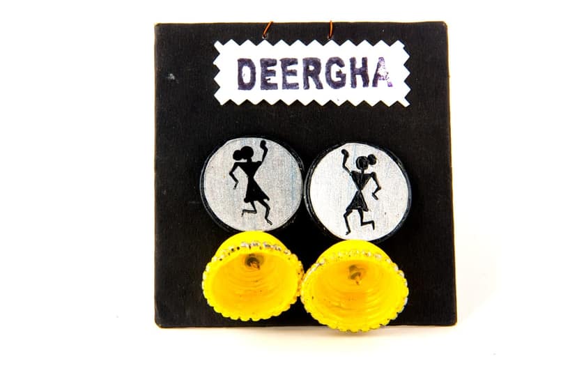 Warli Painting Earrings view 3