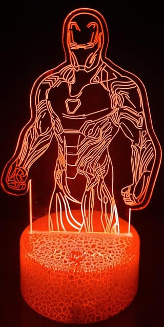 3D Acrylic Illusion Lights Iorn Man| 16colors Touch & Remotecontrol| Battery & USB type