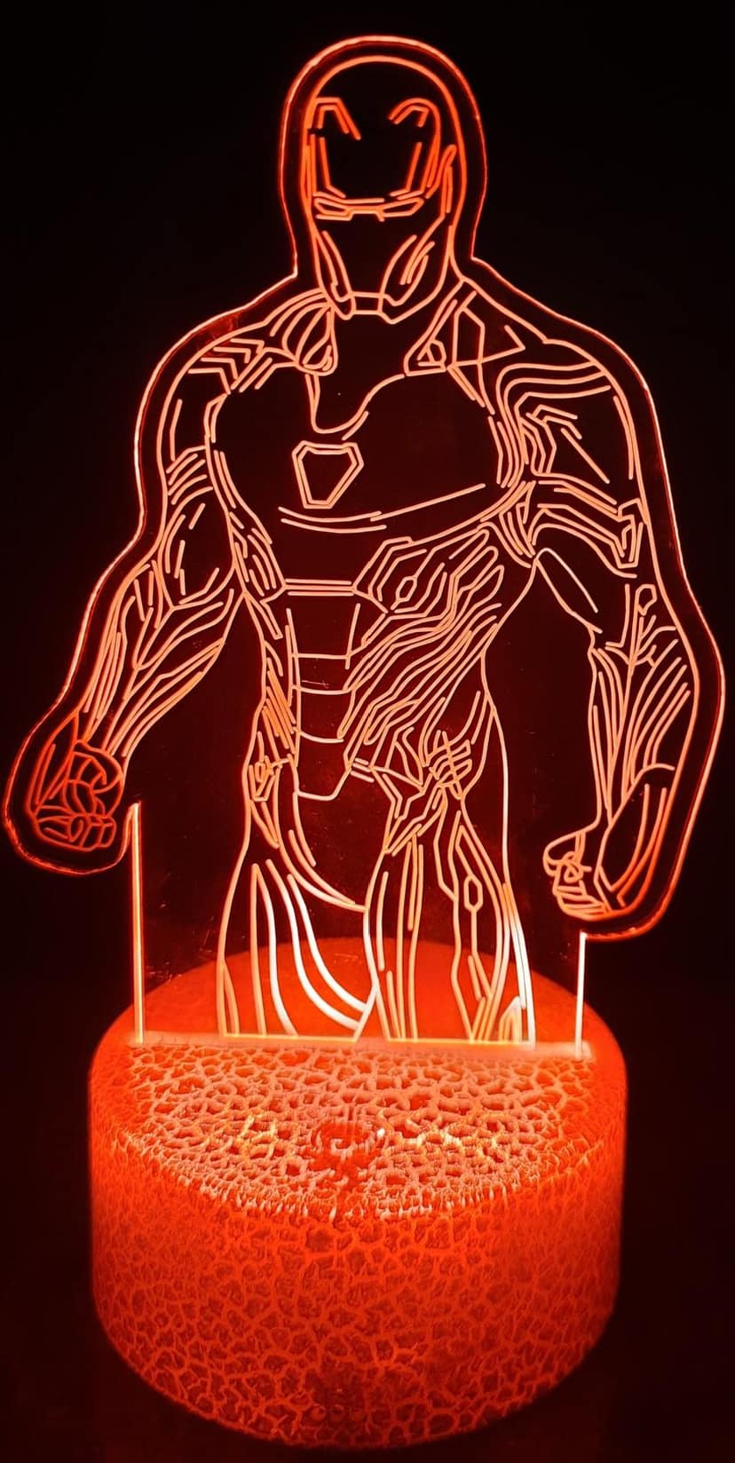 3D Acrylic Illusion Lights Iorn Man| 16colors Touch & Remotecontrol| Battery & USB type