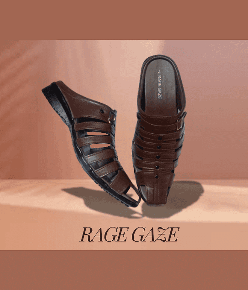 RAGE GAZE - Brown Men's Sandals