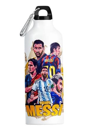 Messi Fan Edition Aluminum Sipper Bottle – Lightweight & Durable Sipper Water Bottle Gift for Boys, Girls & Manga Comic Fans; 750ml ; Pack of 1