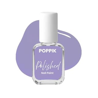 POPPIK Polished Nail Paint 8 ml, Quick-Dry, Long-Lasting & Chip-Resistant Nail Colour with Intense Pigment, Waterproof & Scratch-Proof, Satin Finish, Non-Toxic & Skin-Friendly