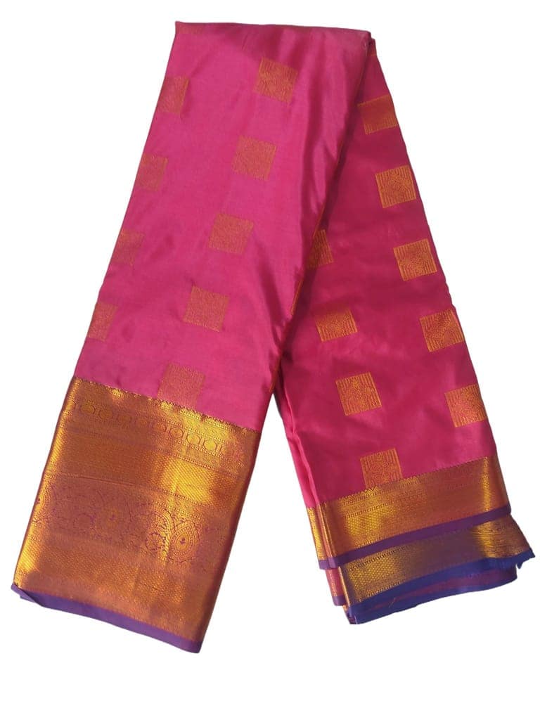 Pink Banarasi Silk Saree With Zari Work