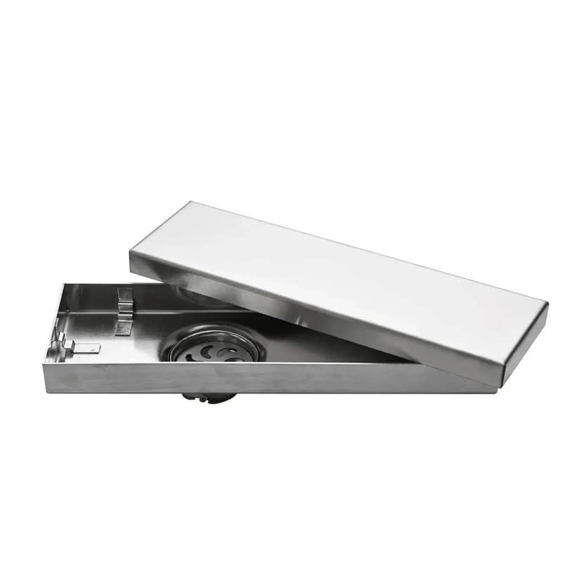 Marble (12x 4 Inches) 304 Grade Brushed shower drain Channel Floor Drain