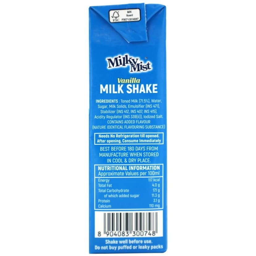 Milky Mist Milkshake Vanilla, 180Ml view 3