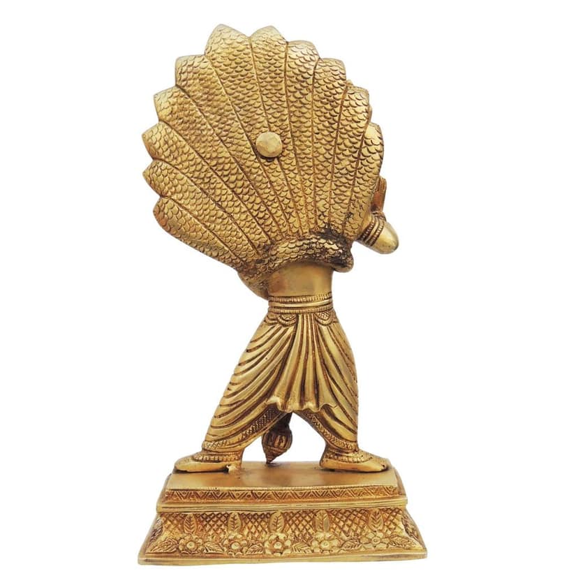 Brass Narsingh Bhagwan God Idol � Traditional Hindu Religious Brass Murti, Height : 11 Inch (BSMAS1286 D) view 3