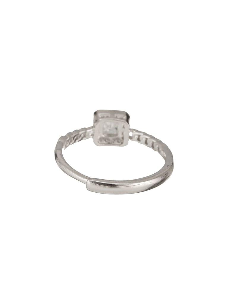 925 Sterling Silver Cushion Cut Zircon Promise Engagement Adjustable Finger Ring view 7