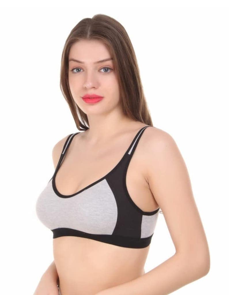FASHION BONES Combo Pack of 6 Sports Non Padded Wire Free Bra Yoga Gym Stretch Workout Cotton Bra for Women & Girls view 2
