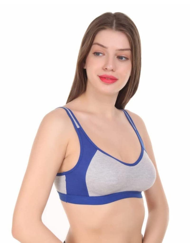 FASHION BONES Combo Pack of 6 Sports Non Padded Wire Free Bra Yoga Gym Stretch Workout Cotton Bra for Women & Girls view 3