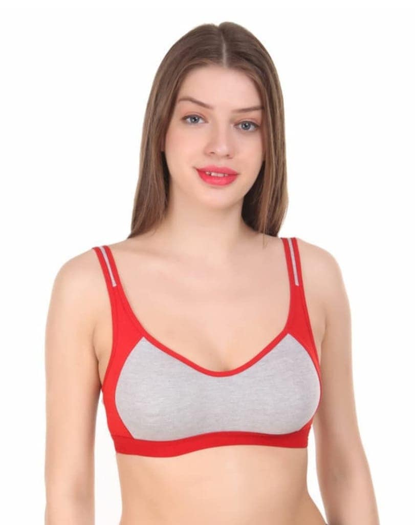 FASHION BONES Combo Pack of 6 Sports Non Padded Wire Free Bra Yoga Gym Stretch Workout Cotton Bra for Women & Girls view 4