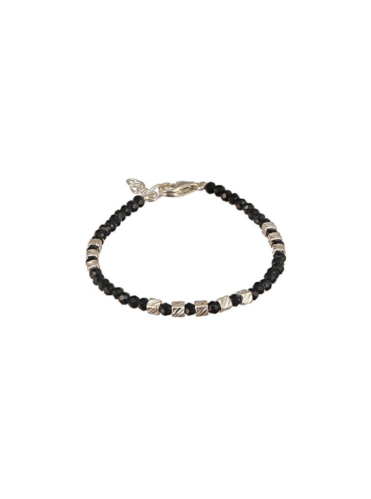 925 Unisex Charms Baby Nazariya Bracelets With Black & Silver Beads Adjustable Bracelet view 2
