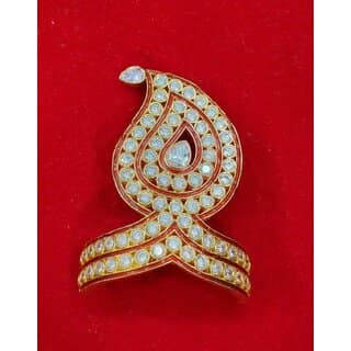 Red Zircon Mukut Crown for Deity Idols Laddu Gopal Size 7 and 12-Inch idols