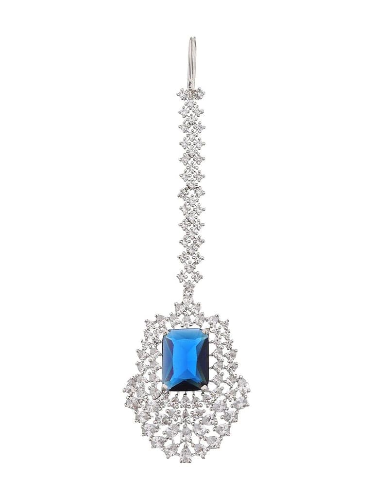 Silver Plated Blue AD Studded Kiara Advani Inspired Choker Jewellery Set view 6